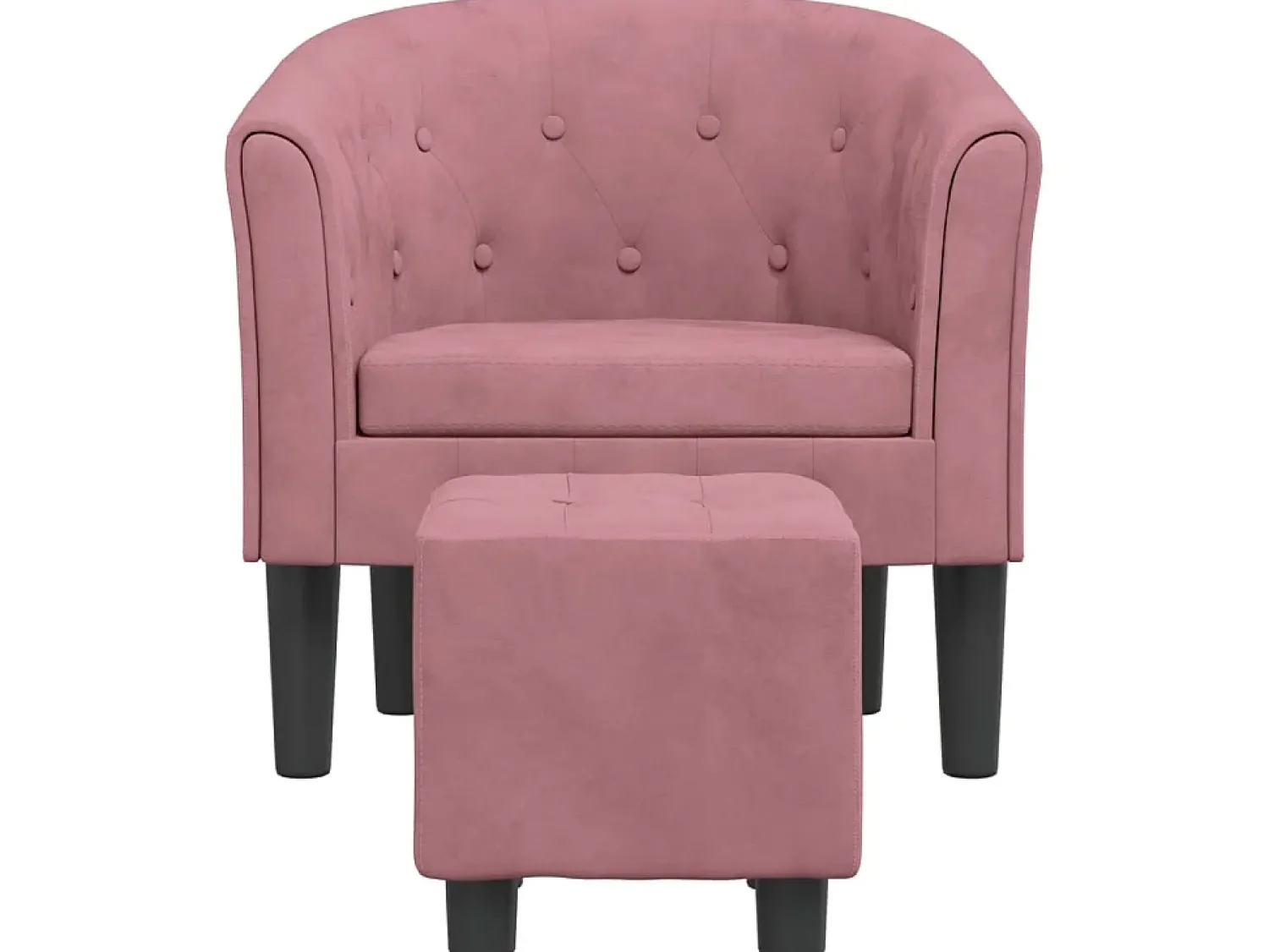 Poltrona* Poltrona com apoio de pés veludo PT166407 Rosa