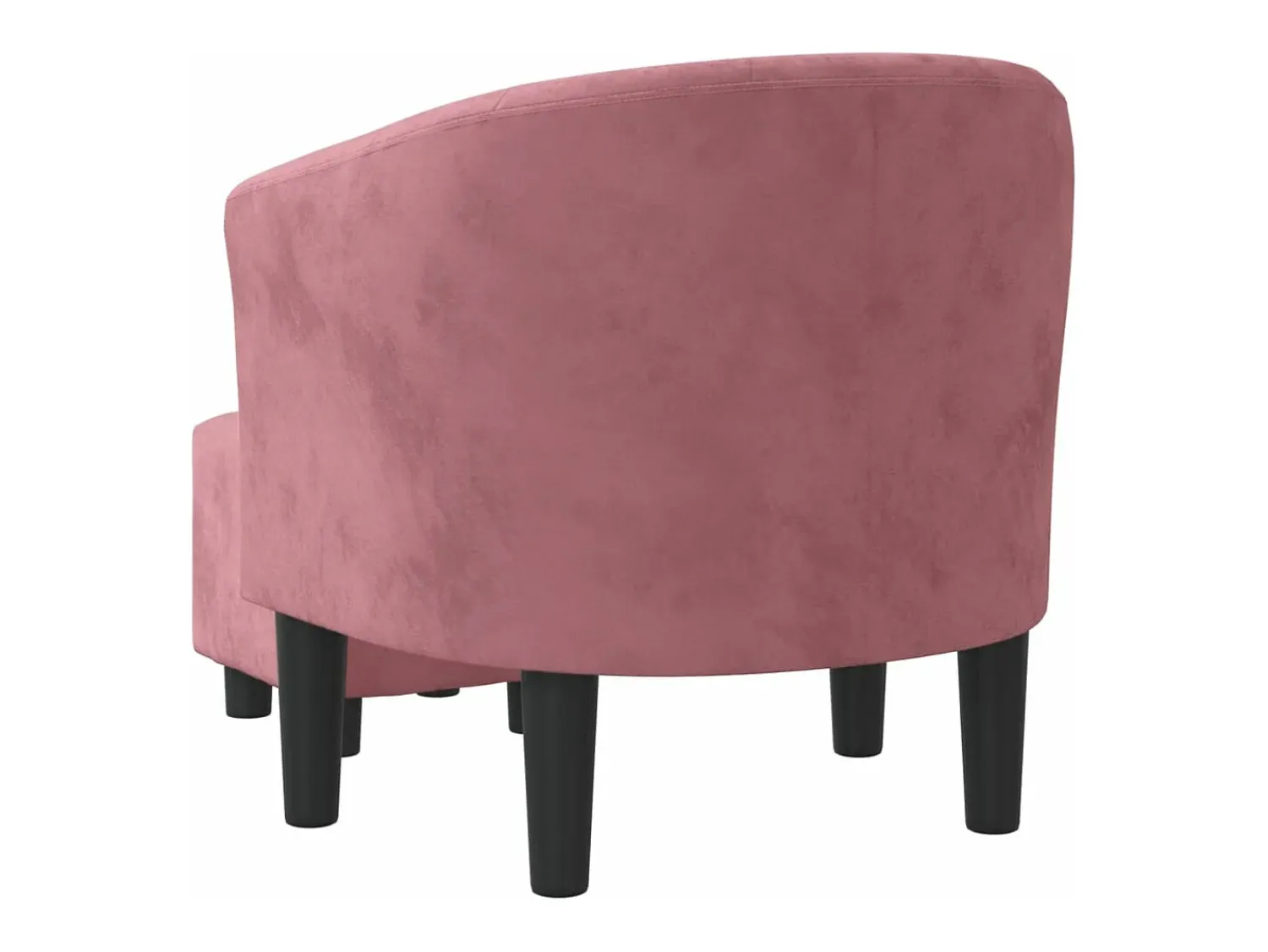 Discount vidaxl Poltrona com apoio de pés veludo Rosa