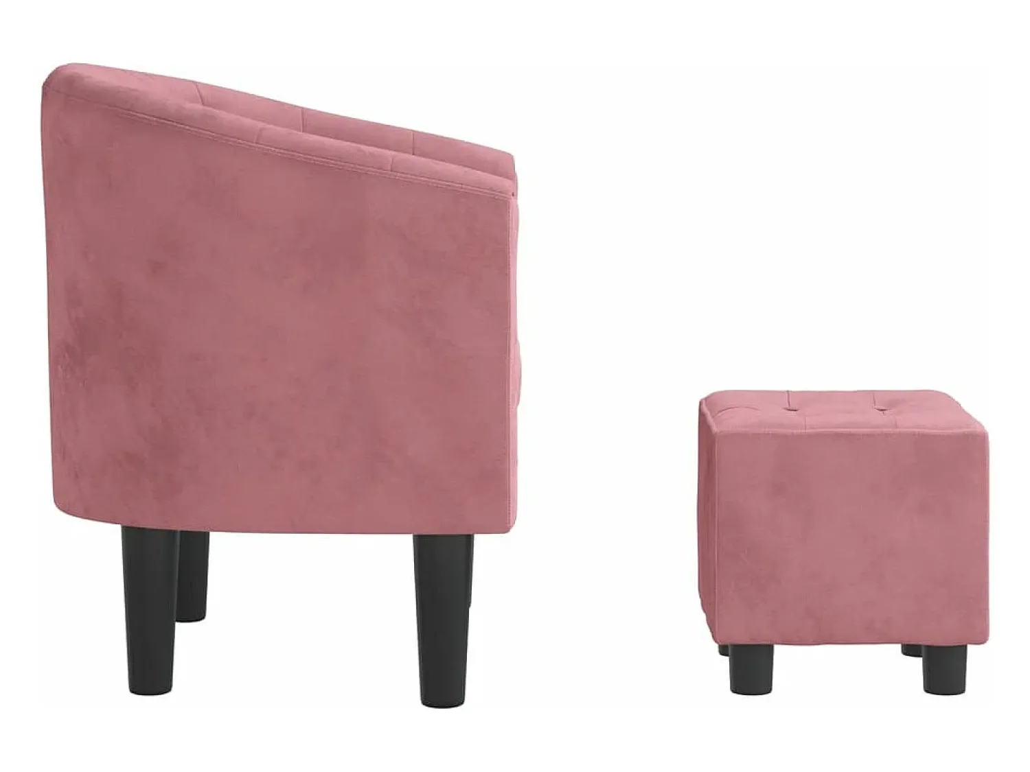 Discount vidaxl Poltrona com apoio de pés veludo Rosa