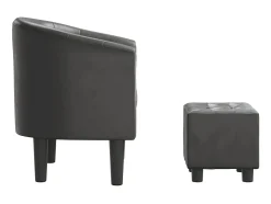 Poltrona| Poltrona com apoio de pés couro artificial PT503523 Cinzento