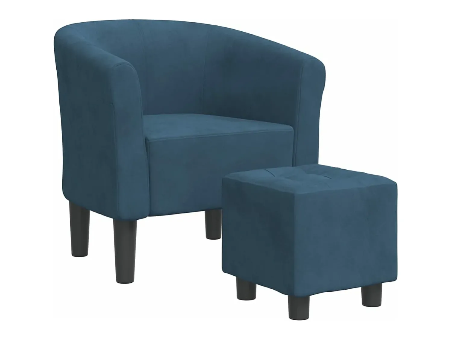 Poltrona*vidaxl Poltrona com apoio de pés veludo -escuro Azul