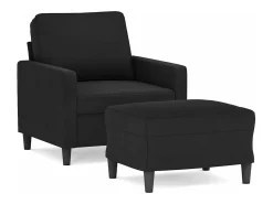 Poltrona* Poltrona com apoio de pés 60 cm veludo PT643127 Preto