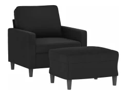Poltrona* Poltrona com apoio de pés 60 cm veludo PT643127 Preto
