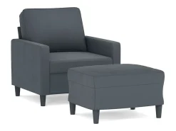 Poltrona* Poltrona com apoio de pés 60 cm veludo -escuro PT954467 Cinzento