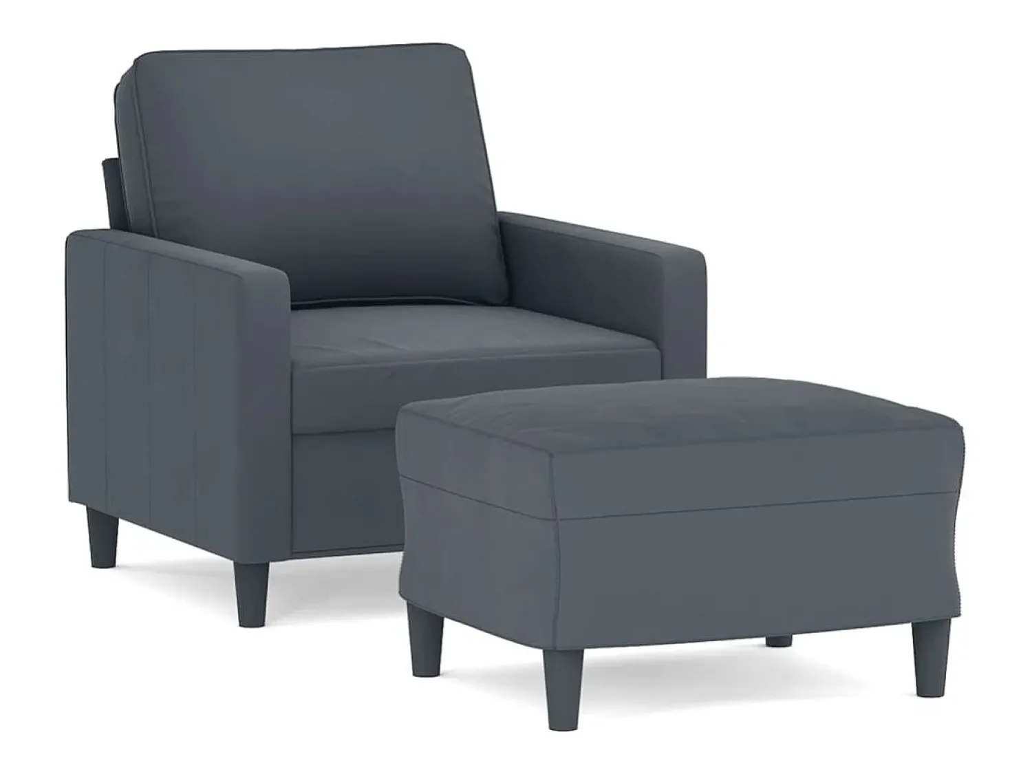 Poltrona* Poltrona com apoio de pés 60 cm veludo -escuro PT954467 Cinzento