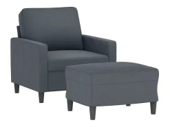 Poltrona* Poltrona com apoio de pés 60 cm veludo -escuro PT954467 Cinzento