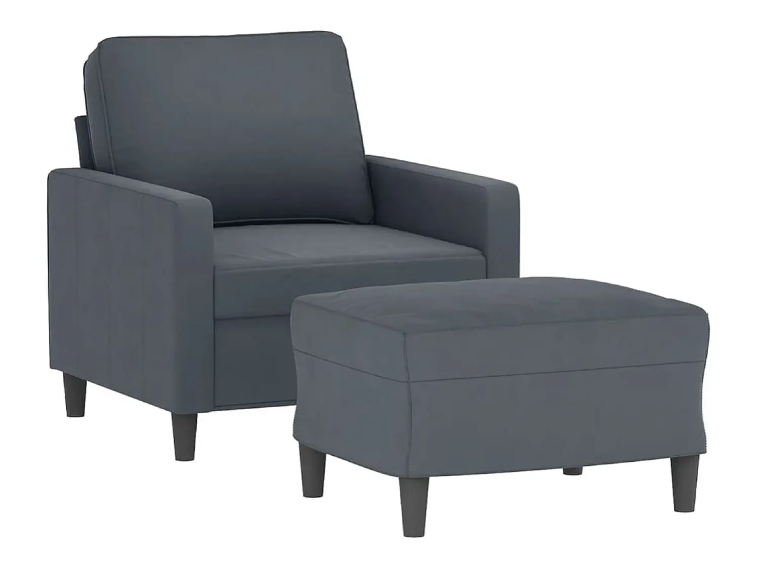 Poltrona* Poltrona com apoio de pés 60 cm veludo -escuro PT954467 Cinzento