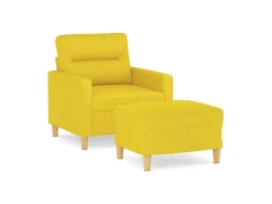 Poltrona| Poltrona com apoio de pés 60 cm tecido -claro PT333874 Amarelo