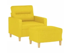 Poltrona| Poltrona com apoio de pés 60 cm tecido -claro PT333874 Amarelo