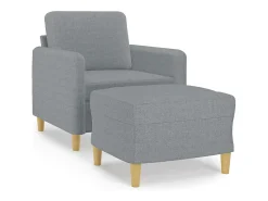 Best Poltrona com apoio de pés 60 cm tecido -claro PT288714 Cinzento