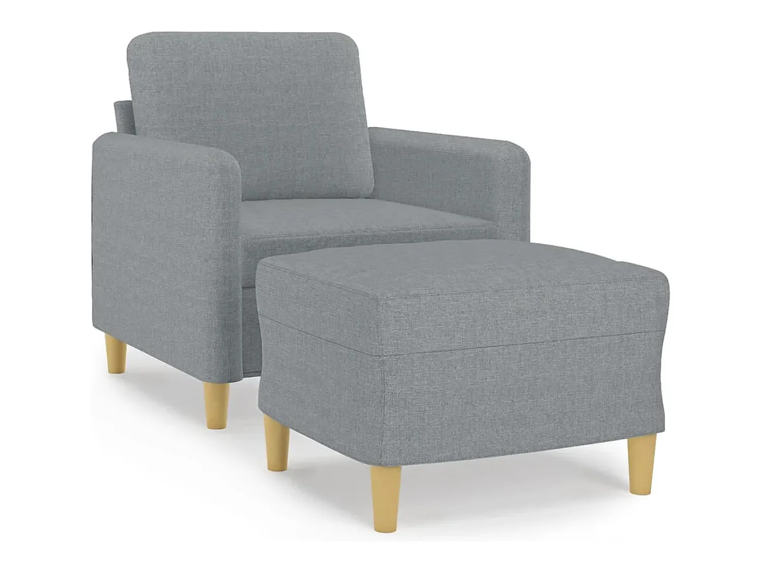Best Poltrona com apoio de pés 60 cm tecido -claro PT288714 Cinzento