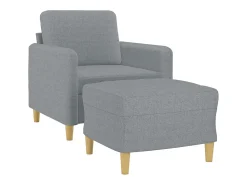 Best Poltrona com apoio de pés 60 cm tecido -claro PT288714 Cinzento