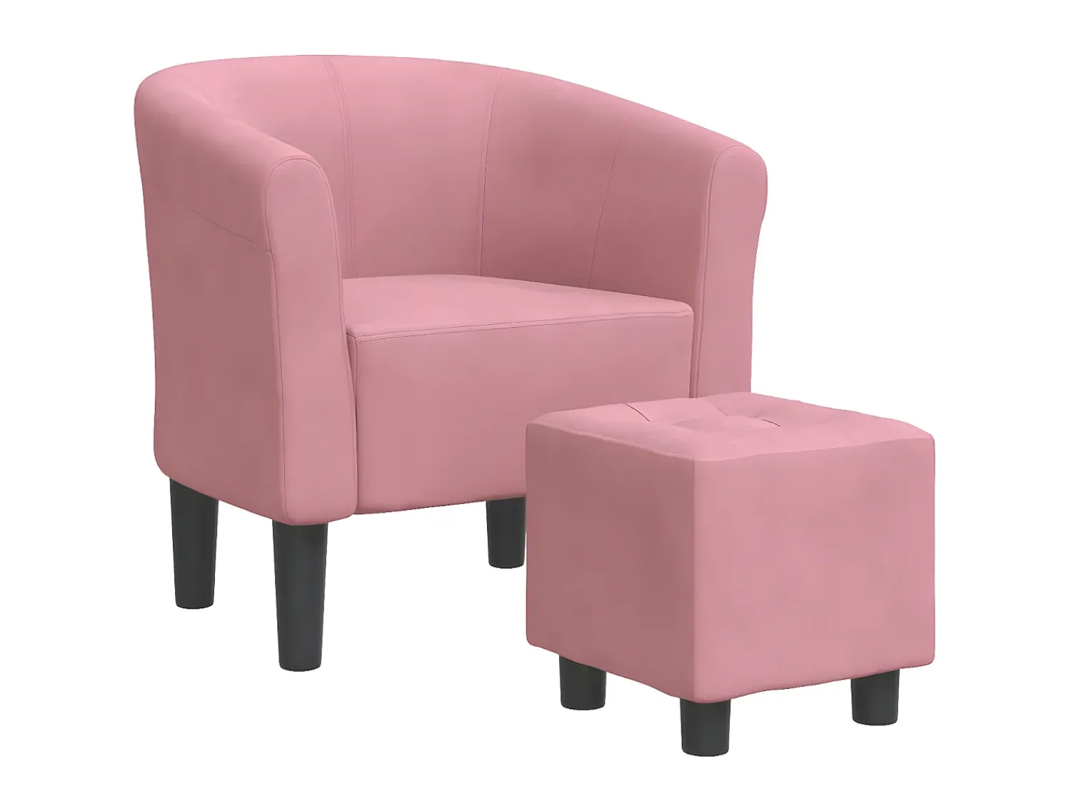 Clearance Poltrona com apoio de pés veludo PT655821 Rosa