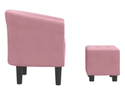 Clearance Poltrona com apoio de pés veludo PT655821 Rosa