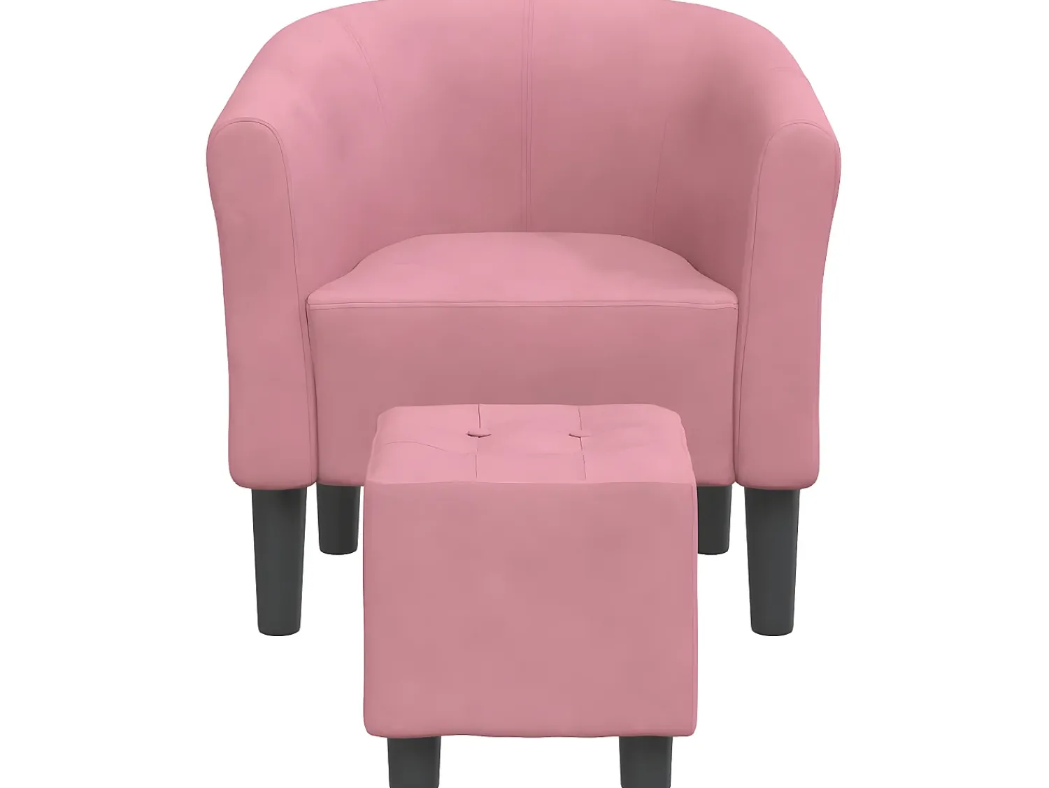 Clearance Poltrona com apoio de pés veludo PT655821 Rosa