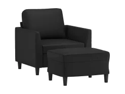 Poltrona com apoio de pés couro artificial 60 cm PT231396^ Poltrona
