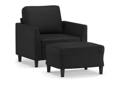Poltrona com apoio de pés couro artificial 60 cm PT231396^ Poltrona