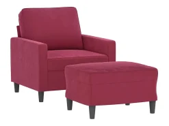 Poltrona com apoio de pés 60 cm veludo tinto PT204999^ Poltrona