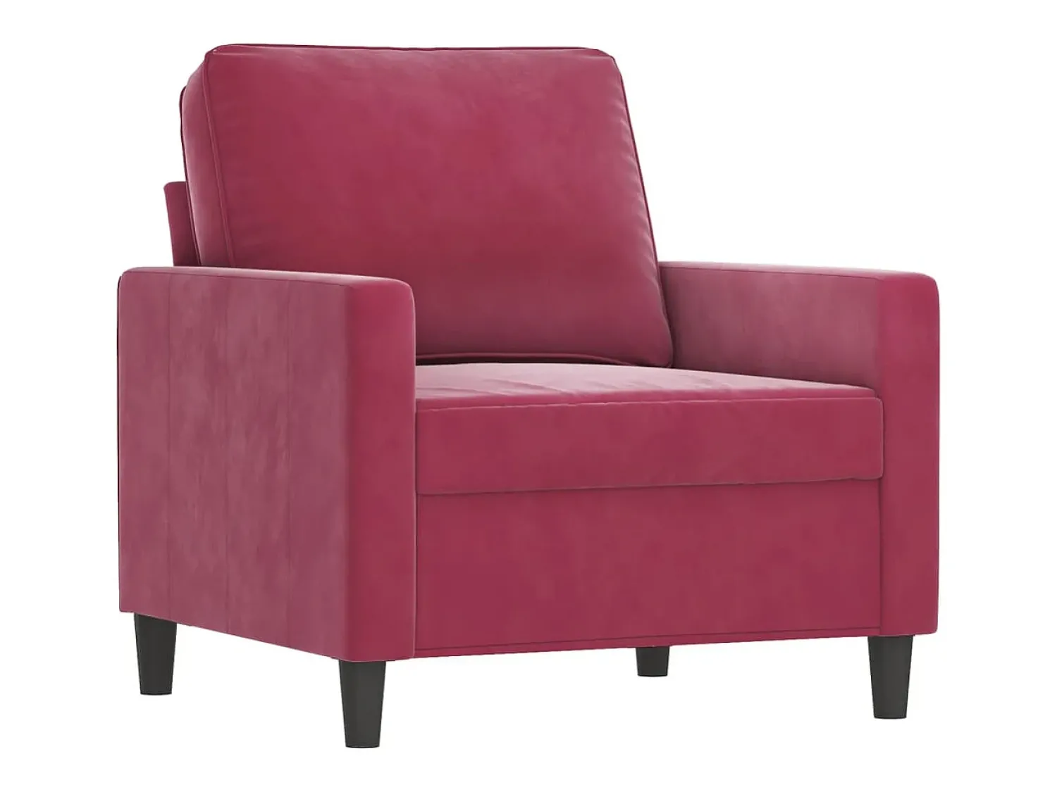 Poltrona com apoio de pés 60 cm veludo tinto PT204999^ Poltrona