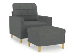 Discount Poltrona com apoio de pés 60 cm tecido -escuro PT687523 Cinzento