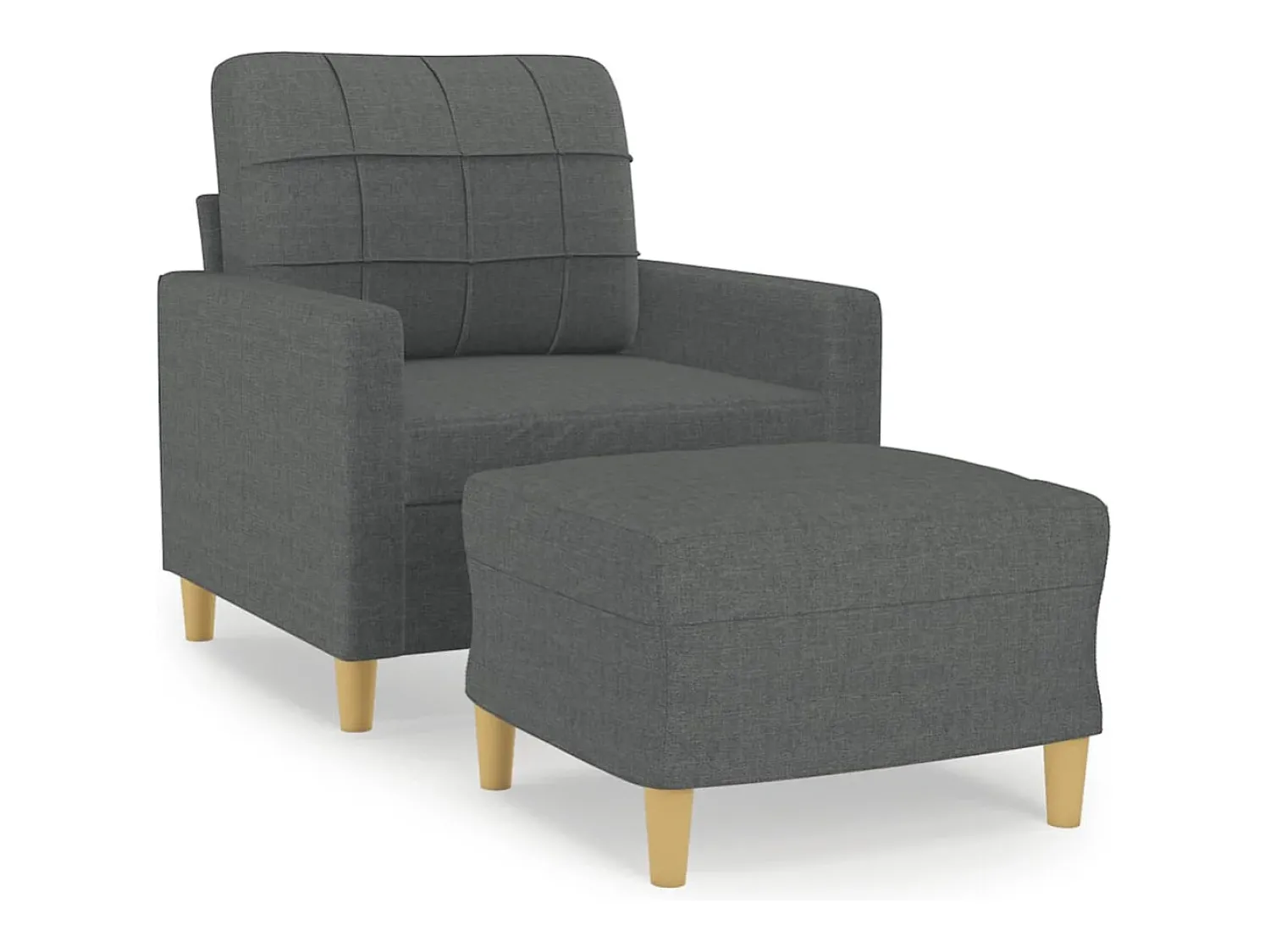 Discount Poltrona com apoio de pés 60 cm tecido -escuro PT687523 Cinzento