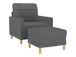Discount Poltrona com apoio de pés 60 cm tecido -escuro PT687523 Cinzento