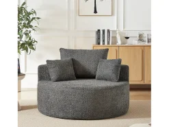 Poltrona|Hauss Spole Poltrona com apoio lombar e encosto de cabeça, em tecido chenille . Cinzento