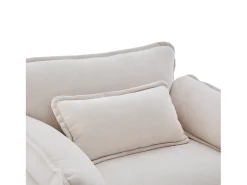 Poltrona*Hauss Spole Poltrona com apoio para os pés e almofada com espaço de arrumação - Tecido chenille - Bege