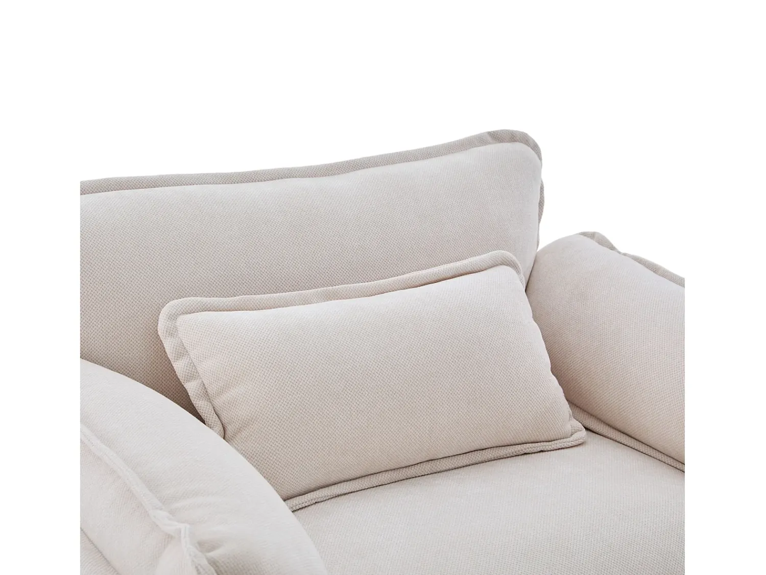 Poltrona*Hauss Spole Poltrona com apoio para os pés e almofada com espaço de arrumação - Tecido chenille - Bege