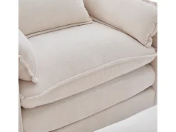 Poltrona*Hauss Spole Poltrona com apoio para os pés e almofada com espaço de arrumação - Tecido chenille - Bege