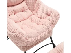 Poltrona*Hauss Spole Poltrona com apoio para os pés - Estrutura em aço - Tecido Rosa