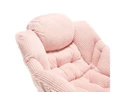 Poltrona*Hauss Spole Poltrona com apoio para os pés - Estrutura em aço - Tecido Rosa