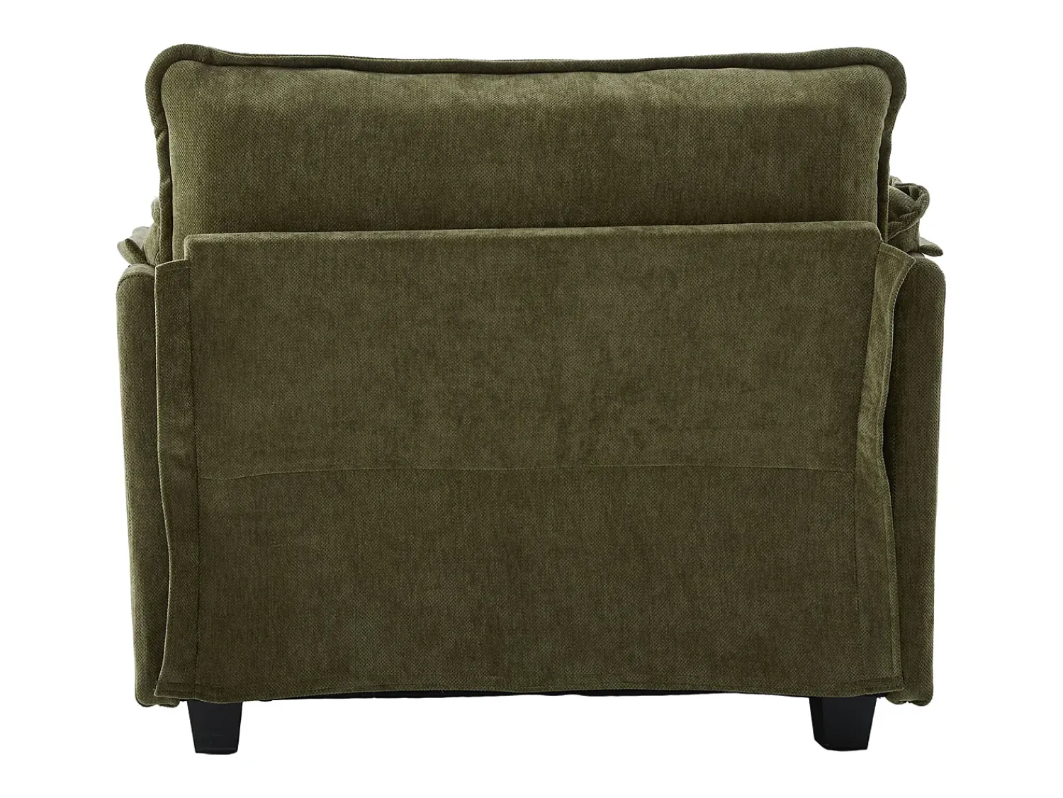 Poltrona|Hauss Spole Poltrona com apoio para os pés e almofada com espaço de arrumação - Tecido chenille - azeitona Verde