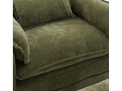 Poltrona|Hauss Spole Poltrona com apoio para os pés e almofada com espaço de arrumação - Tecido chenille - azeitona Verde
