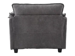 Poltrona*Hauss Spole Poltrona com apoio para os pés e almofada com espaço de arrumação - Tecido chenille - Cinza Cinzento