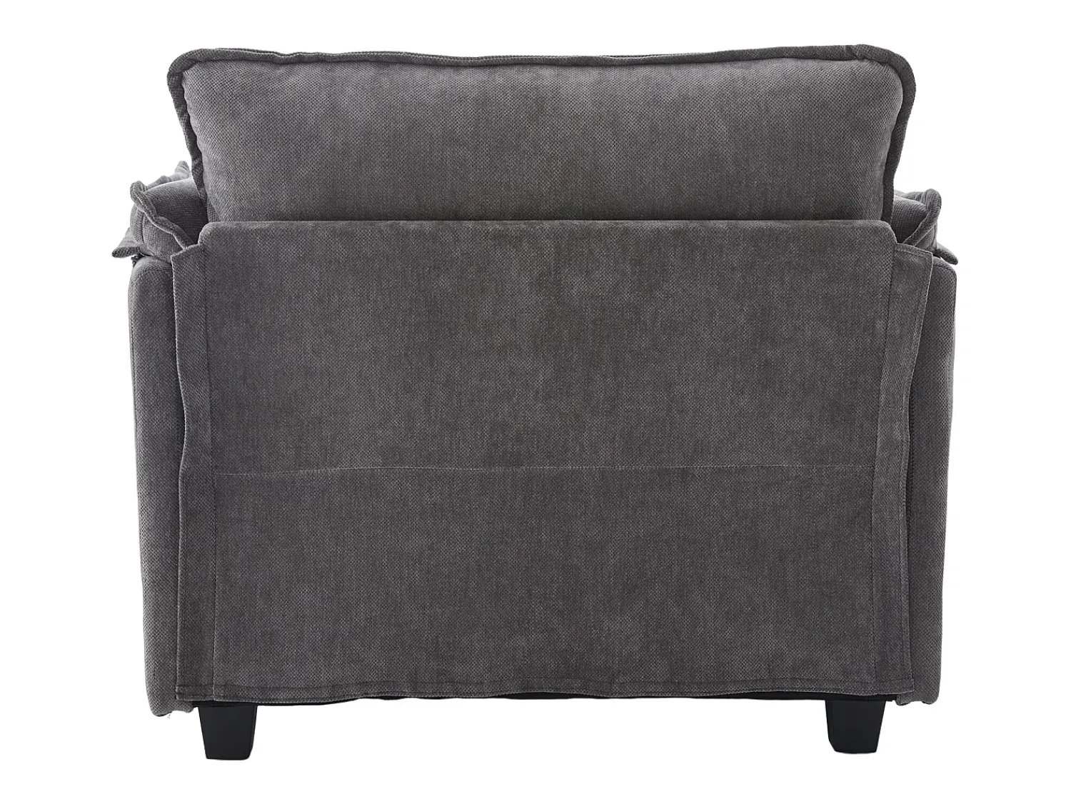 Poltrona*Hauss Spole Poltrona com apoio para os pés e almofada com espaço de arrumação - Tecido chenille - Cinza Cinzento