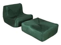Poltrona* Poltrona com apoio para os pés 86x102x70 cm nua n24-15 Verde