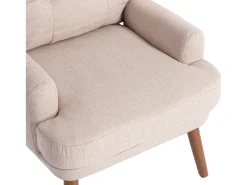 Best KOMHTOM Poltrona com apoio para os pés, encosto ajustável em cinco posições, função reclinável, Bege