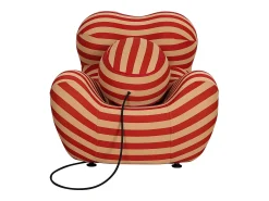Poltrona* Poltrona com apoio para os pés bege vermelho nua n31-11 76x63x68 cm 32x32x32 cm Vermelho / Bege