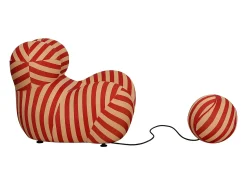 Poltrona* Poltrona com apoio para os pés bege vermelho nua n31-11 76x63x68 cm 32x32x32 cm Vermelho / Bege