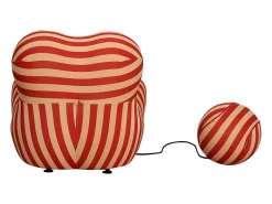Poltrona* Poltrona com apoio para os pés bege vermelho nua n31-11 76x63x68 cm 32x32x32 cm Vermelho / Bege