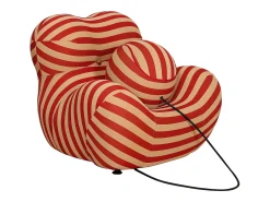 Poltrona* Poltrona com apoio para os pés bege vermelho nua n31-11 76x63x68 cm 32x32x32 cm Vermelho / Bege