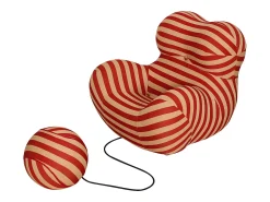 Poltrona* Poltrona com apoio para os pés bege vermelho nua n31-11 76x63x68 cm 32x32x32 cm Vermelho / Bege