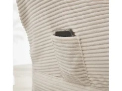 Best KOMHTOM Poltrona com braços, bolsos laterais, apoio para os pés, branco Bege