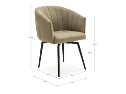 Poltrona| Poltrona com estrutura metálica e pernas 60x60 h81 cm Bege