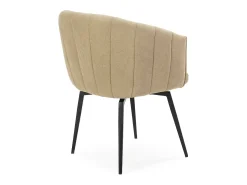 Poltrona| Poltrona com estrutura metálica e pernas 60x60 h81 cm Bege