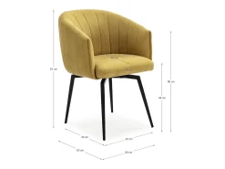 Poltrona| Poltrona com estrutura metálica e pernas 60x60 h81 cm Amarelo