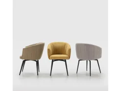 Poltrona| Poltrona com estrutura metálica e pernas 60x60 h81 cm Amarelo