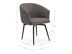 Poltrona* Poltrona com estrutura metálica e pernas 60x60 h81 cm Cinzento