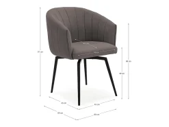 Poltrona* Poltrona com estrutura metálica e pernas 60x60 h81 cm Cinzento